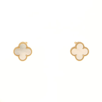 Van Cleef & Arpels Vintage Alhambra Earrings 18K Yellow Gold and Mother of Pearl