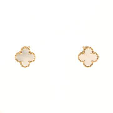 Van Cleef & Arpels Vintage Alhambra Earrings 18K Yellow Gold and Mother of Pearl
