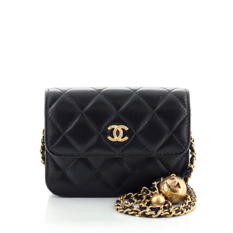 Chanel Pearl Crush Flap Clutch with Chain Quilted Lambskin Mini