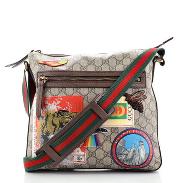 Gucci Courrier Zip Messenger GG Coated Canvas with Applique Medium