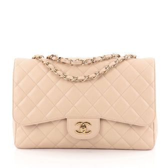 Chanel Classic Single Flap Bag Quilted Caviar Jumbo