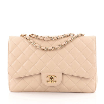 Chanel Classic Single Flap Bag Quilted Caviar Jumbo