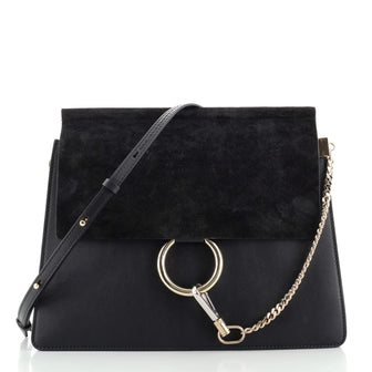 Chloe Faye Shoulder Bag Leather and Suede Medium