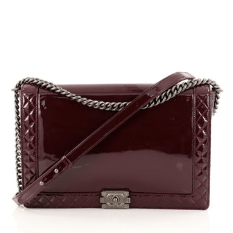 Chanel Reverso Boy Flap Bag Patent Large