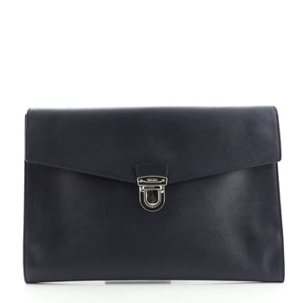 Prada Push Lock Portfolio Saffiano Leather Large