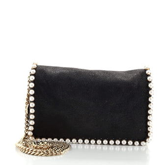 Stella McCartney Falabella Flap Crossbody Bag Pearl Shaggy Deer Mini