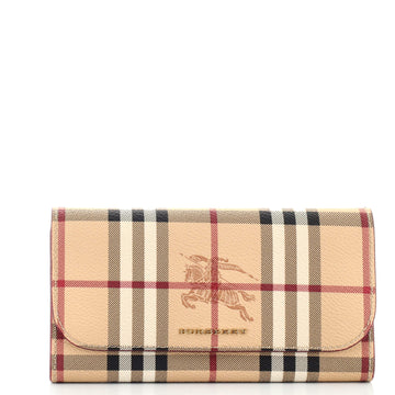 Burberry Harris Wallet Haymarket Coated Canvas Long