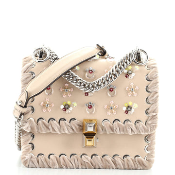 Fendi Kan I Bag Embellished Whipstitch Leather Small
