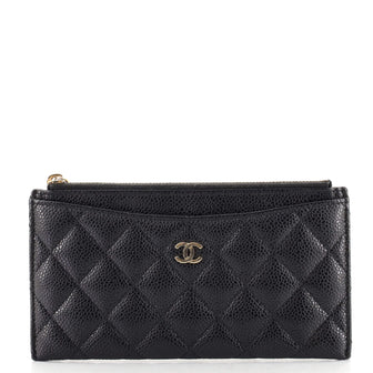 Chanel Classic Zip Pouch Quilted Caviar Long