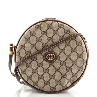Gucci Vintage Round Crossbody Bag GG Coated Canvas