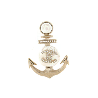 Chanel Paris-Hamburg CC Anchor Brooch Metal with Crystals and Faux Pearls