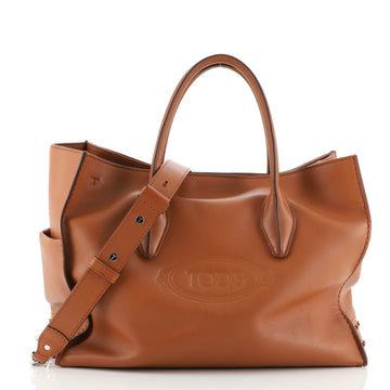 Tod's Alber Elbaz Piccola Shopping Tote Embossed Leather Medium