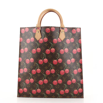 Louis Vuitton Sac Plat Handbag Limited Edition Monogram Cerises GM