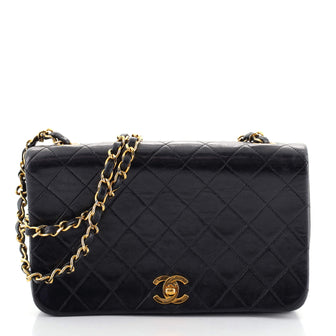 Chanel Vintage Full Flap Bag Quilted Lambskin Small