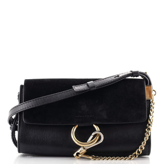 Chloe Faye Shoulder Bag Leather and Suede Mini