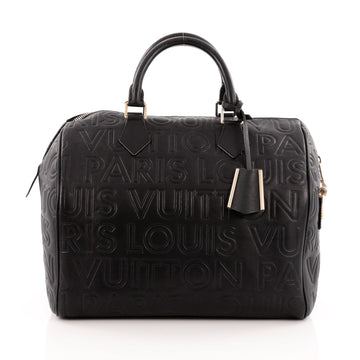 Louis Vuitton Paris Speedy Cube Bag Embossed Leather 30