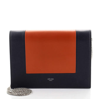 Celine Frame Evening Clutch on Chain Leather