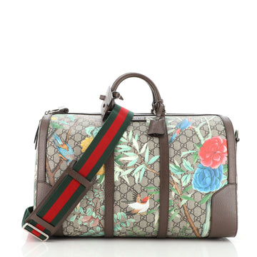 Gucci Convertible Duffle Bag Tian Print GG Coated Canvas Medium