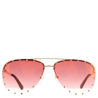 Louis Vuitton The Party Aviator Sunglasses Studded Metal