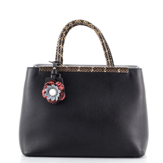 Fendi Flowerland 2Jours Bag Embellished Leather with Python Petite
