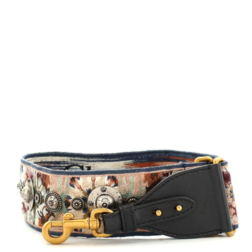 Christian Dior Bohemian Shoulder Strap Embellished Canvas