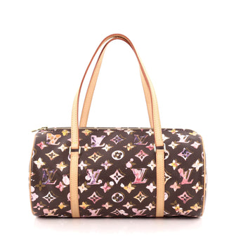Louis Vuitton Papillon Handbag Limited Edition Aquarelle Monogram Canvas 30