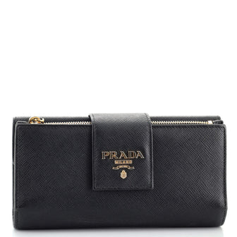 Prada Front Tab Organizer Wallet Saffiano Leather Small