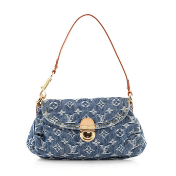 Louis Vuitton Pleaty Handbag Denim Mini