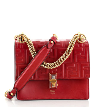 Fendi Kan I Bag Zucca Embossed Leather Small