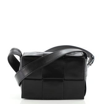 Bottega Veneta Cassette Crossbody Bag Maxi Intrecciato Leather Extra Mini  Black 1239992