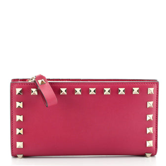 Valentino Rockstud Bifold Wallet Leather Long