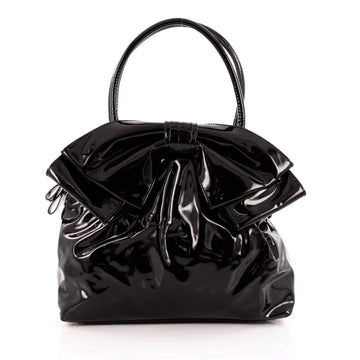 Valentino Lacca Bow Dome Satchel Patent