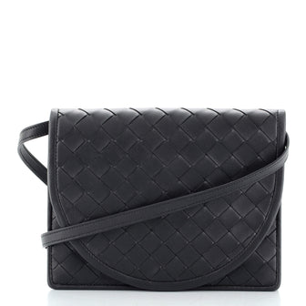 Bottega Veneta Round Flap Wallet on Strap Intrecciato Nappa