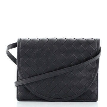 Bottega Veneta Round Flap Wallet on Strap Intrecciato Nappa