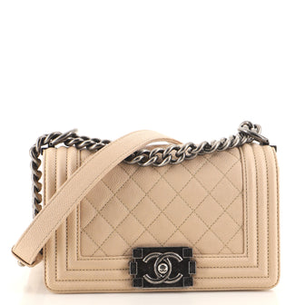 Chanel Boy Flap Bag Quilted Caviar Small