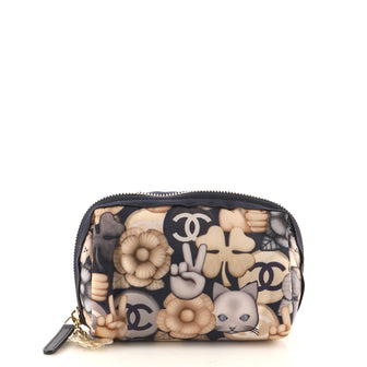 Chanel Emoticon Cosmetic Pouch Printed Nylon Mini