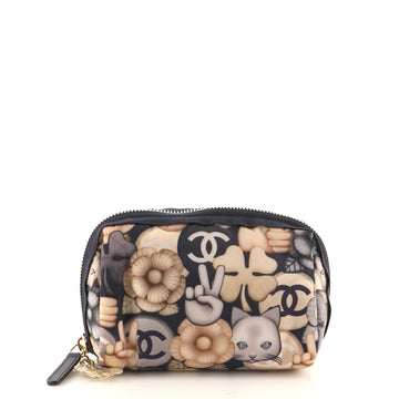Chanel Emoticon Cosmetic Pouch Printed Nylon Mini