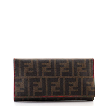 Fendi Vintage Continental Wallet Zucca Coated Canvas Long