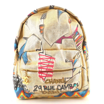 Chanel Paris-New York Street Spirit Backpack Graffiti Printed Canvas