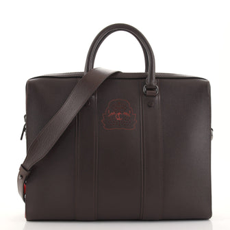 Christian Louboutin Convertible Laptop Briefcase Leather