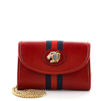Gucci Rajah Web Chain Shoulder Bag Leather Mini