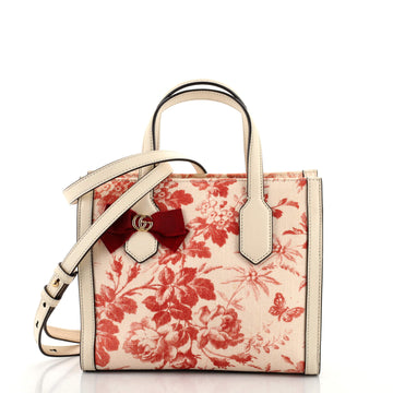 Gucci GG Ribbon Tote Printed Linen Small