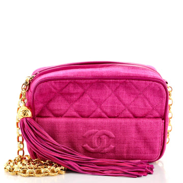Chanel Vintage Front Pocket Camera Bag Quilted Canvas Mini