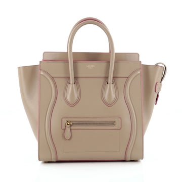 Celine Luggage Handbag Smooth Leather Mini