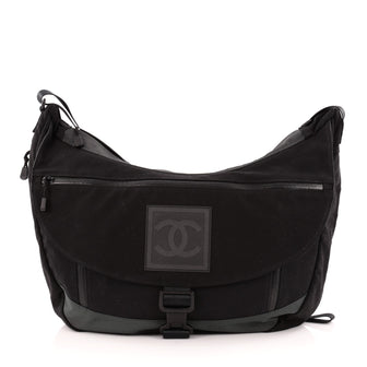 Chanel Sport Line Flap Buckle Convertible Messenger Bag Canvas