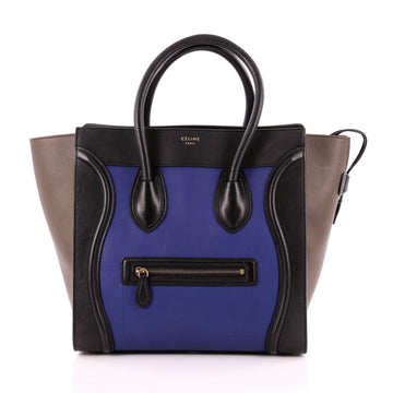 Celine Tricolor Luggage Handbag Leather Mini