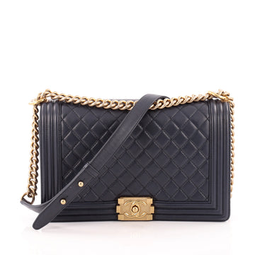 Chanel Boy Flap Bag Quilted Lambskin New Medium