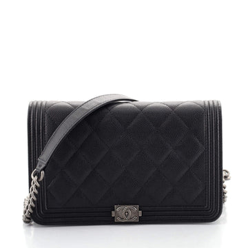 Chanel Boy Wallet on Chain Quilted Caviar
