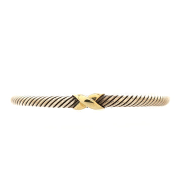 David Yurman X Cable Bracelet Sterling Silver with 14K Yellow Gold 5mm