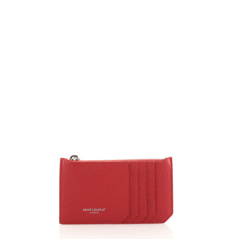 Saint Laurent Fragment Zip Card Holder Leather